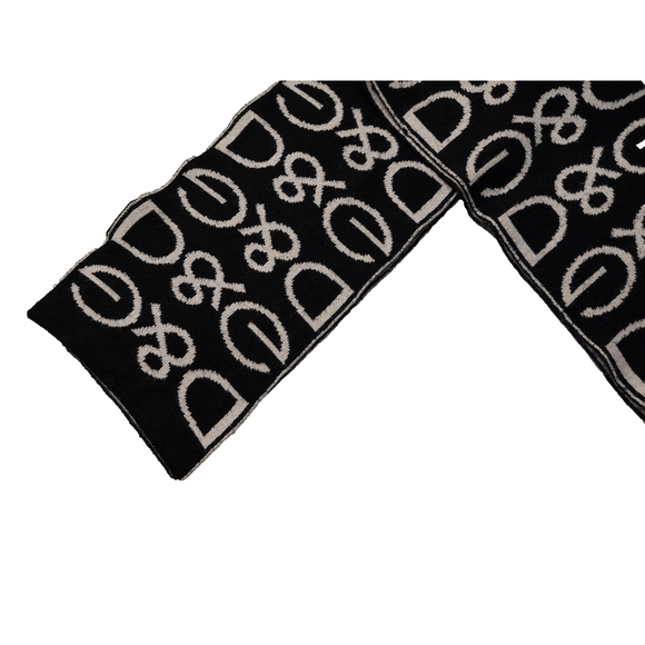 Dolce & Gabbana D&G Black & Off White Reversible Heavy Wool Scarf Pre-owned - Picture 10 of 16